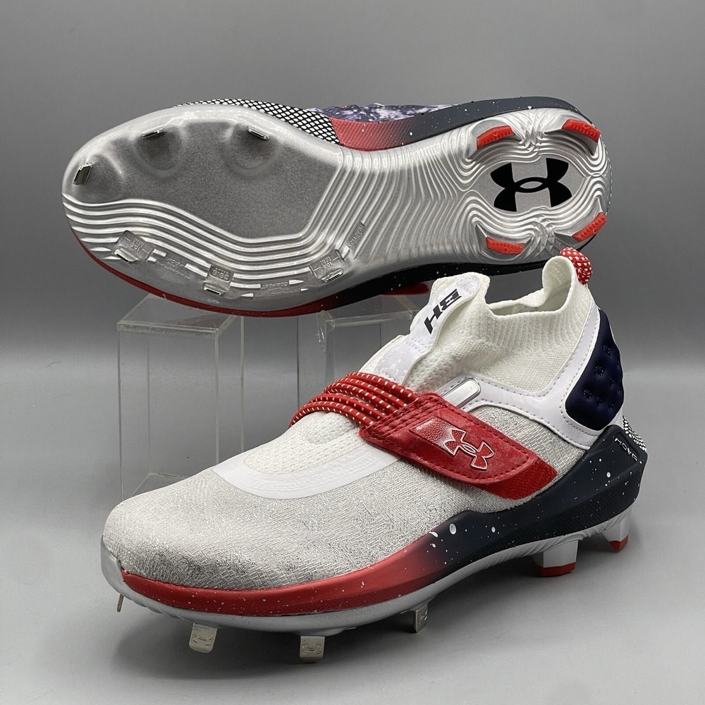 Under Armour Baseball Cleats Men's 7 Harper 8 ST Metal Hybrid 3026590-100 USA